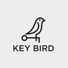 bird key logo or bird logo