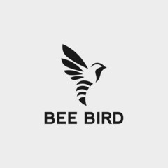 bird bee logo or honey logo