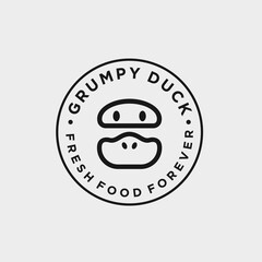 duck burger logo or restaurant logo