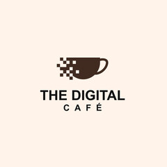 digital coffee logo or cafe logo