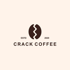 cracked coffee logo or cafe logo