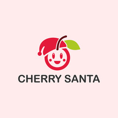 cherry santa logo or christmas logo