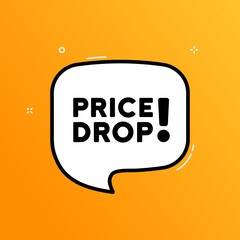 Speech bubble with price drop text. Boom retro comic style. Pop art style. Vector line icon for Business and Advertising