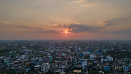 Obraz premium sunset over the city