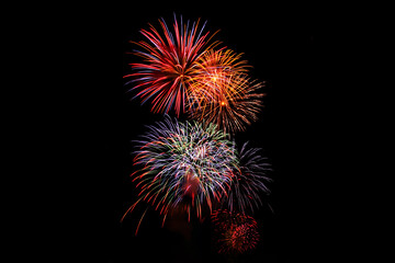 Colorful Fireworks in the night sky 
celebration, color image, colors, exploding, firework display,...