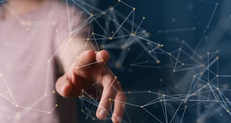 Global world network and telecommunication on earth cryptocurrency and blockchain and IoT