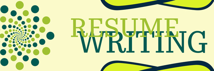 Resume Writing Turquoise Green Circular Left Text Horizontal 