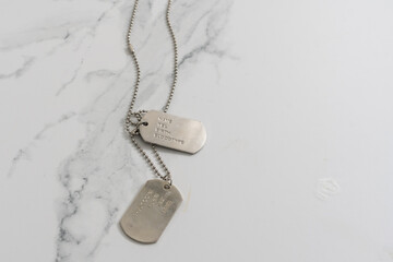 Old and worn military dog tags - Blank