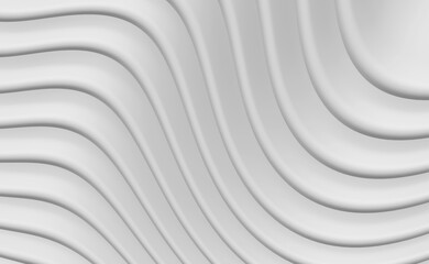 Abstract background of white ripple plastic sheets. 3D rendering image.