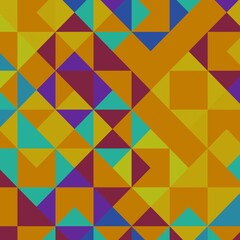 Colorful geometric texture - squares and triangles, energetic, warm color scheme