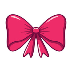 Red festive bow isolated illustration. Vector on a white background