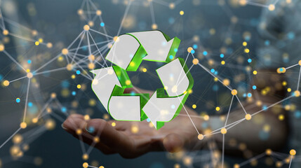 green world power in hand recycling