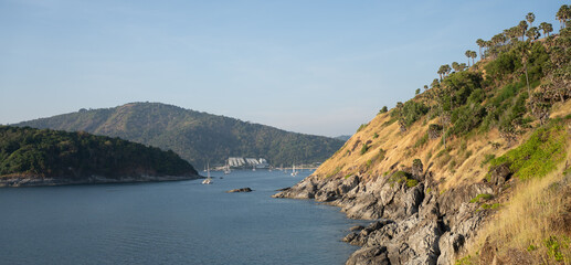 Fototapeta premium view of the coast of the sea