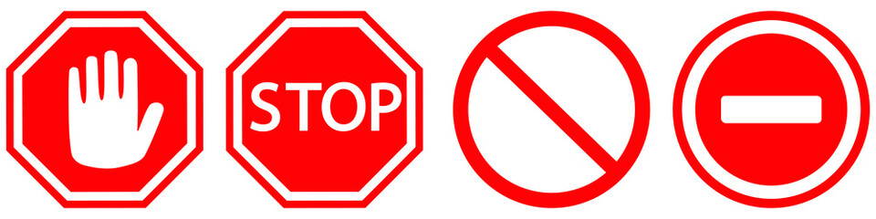 Traffic stop vector icon set. Stop illustration sign collection. warning symbol or logo.