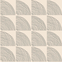 Trendy minimalist seamless pattern with abstract creative hand drawn composition