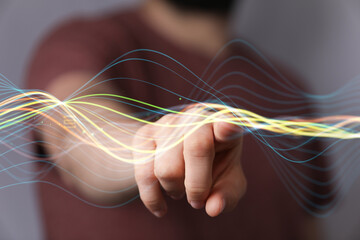 Abstract network of physical devices on the Internet using a network connection with statistics...