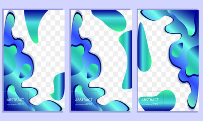 Set of web banners with a place for photos and various geometric color design elements. Modern rectangular advertising web banner for mobile applications in social networks. Design of posts and storie