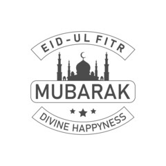 Eid-ul Fitr vintage logo template is a luxury logo that is suitable for your business, stationery design, social media kit, decoration and covering on the wall background, etc.