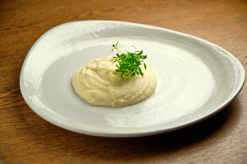Risotto on a white restaurant plate