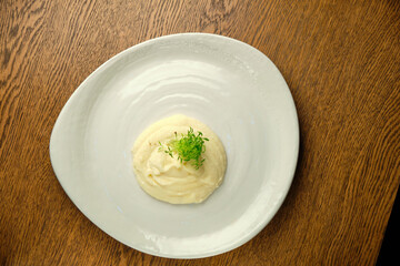 Risotto on a white restaurant plate