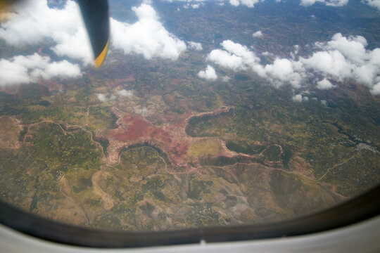 Ethiopia Highland, Areal Footage from Plane