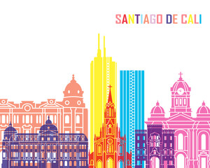 Fototapeta premium Santiago de cali skyline poster
