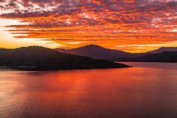 Sunset over Marlborough Sounds