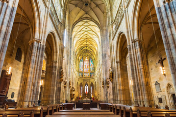 チェコ　世界遺産　聖ヴィート大聖堂 - obrazy, fototapety, plakaty