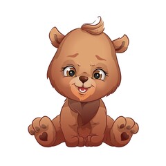 Cute teddy bear, vector illustration. Cartoon baby woodland animal.