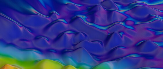 Abstract crystal background with refracting light and highlights in purple and yellow colors