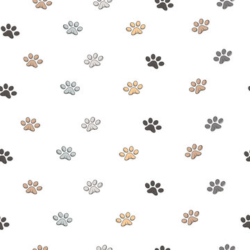 seamless pattern kawaii cute cats footprint for card paper background