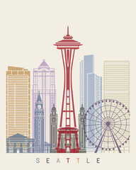 Seattle skyline poster