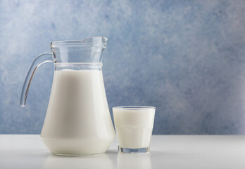 jug of milk and glass