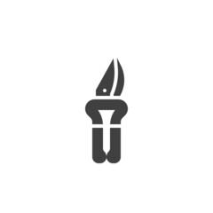 Hand pruner vector icon