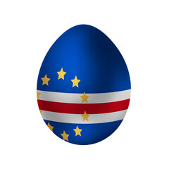 New life symbol. Clip art in colors of national flag. Egg on white background. Cabo Verde