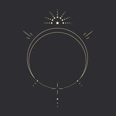 Set of decorative tarot cards. Vintage retro vintage engraving style. the sun, moon phases, crystals, magic symbols. print in the interior and design. vector graphics