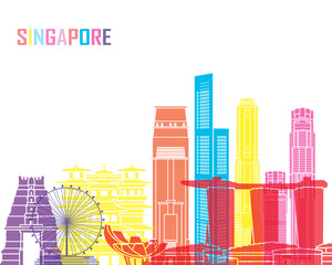 Fototapeta premium Singapore skyline poster