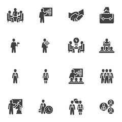 Business training vector icons set