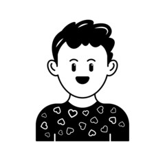 Laughing Kid Avatar portraits. Business people diverse faces, man and woman persons, team group and employee, Vector isolated characters in outline style.