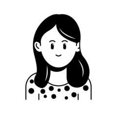 Model Girl Avatar portraits. Business people diverse faces, man and woman persons, team group and employee, Vector isolated characters in outline style.