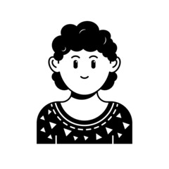 Little Girl Avatar portraits. Business people diverse faces, man and woman persons, team group and employee, Vector isolated characters in outline style.