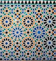 Colorful tiles in a medieval palace in Granada, Spain
 - obrazy, fototapety, plakaty