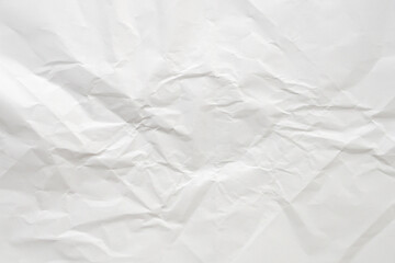 White crumpled and creased paper texture background