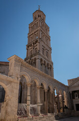 Fototapeta na wymiar Bell tower of the cathedral of Saint Domnius in Split, Croatia