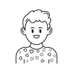 Little Child Avatar portraits. Business people diverse faces, man and woman persons, team group and employee, Vector isolated characters in outline style.