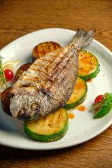 Fried dorado fish