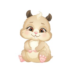 Cartoon hamster, vector illustration. Cute pet, isolated on white background.
