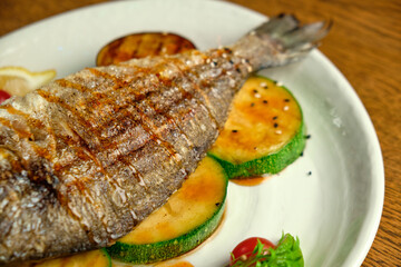 Fried dorado fish