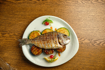 Fried dorado fish