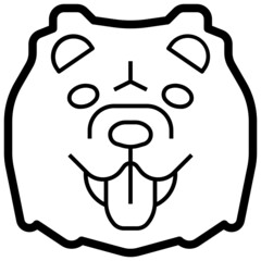 Chow chow line icon,linear,outline,graphic,illustration